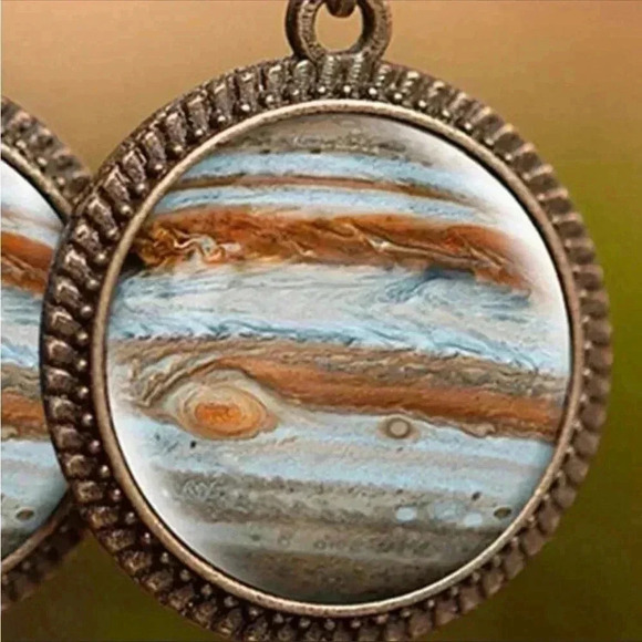 Nebula Print Bronze Earrings - Picture 2 of 3